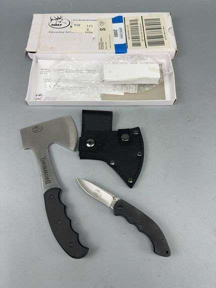Browning RMEF Hatchet and Pocket Knife Set image