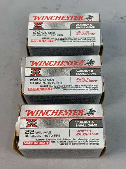 Winchester Super X .22 WIN MAG Ammunition - Lot of 3 Boxes image