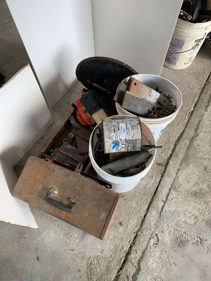 Assorted Tools, Chains, Gasoline Engine, and Hardware image