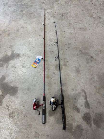 Two Fishing Rod and Reel Combos: Zebco Slingshot and Shakespeare SP1100 image