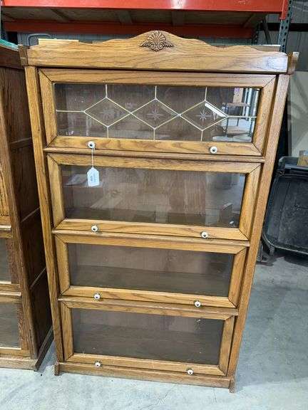 Oak Barrister Bookcase - Glass Front