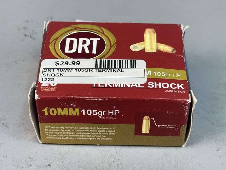 DRT 10MM 105gr HP Terminal Shock Ammunition - Full Box image