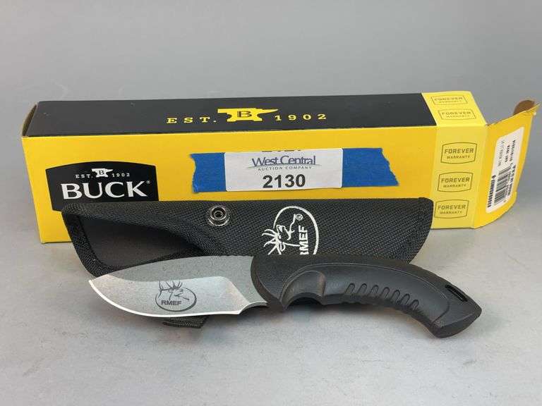 RMEF Buck Knife 0390BKSRMEF-B Omni Hunter 10 PT Knife with Sheath image