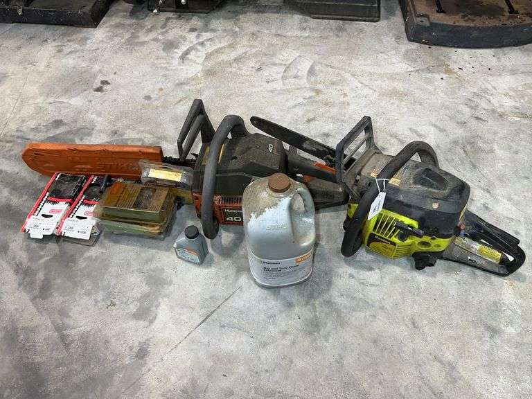 Husqvarna 40 & Poulan P3314 Chainsaws with Accessories image