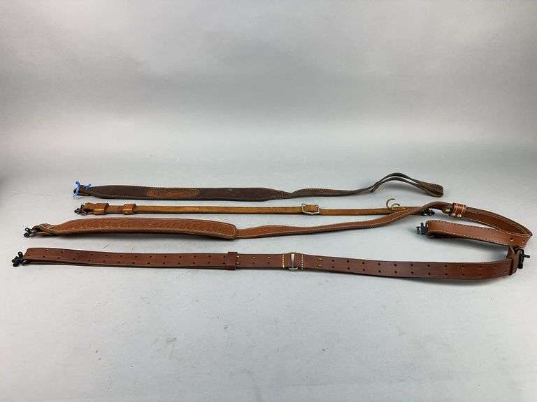 Lot of Vintage Leather Rifle Sling Straps image