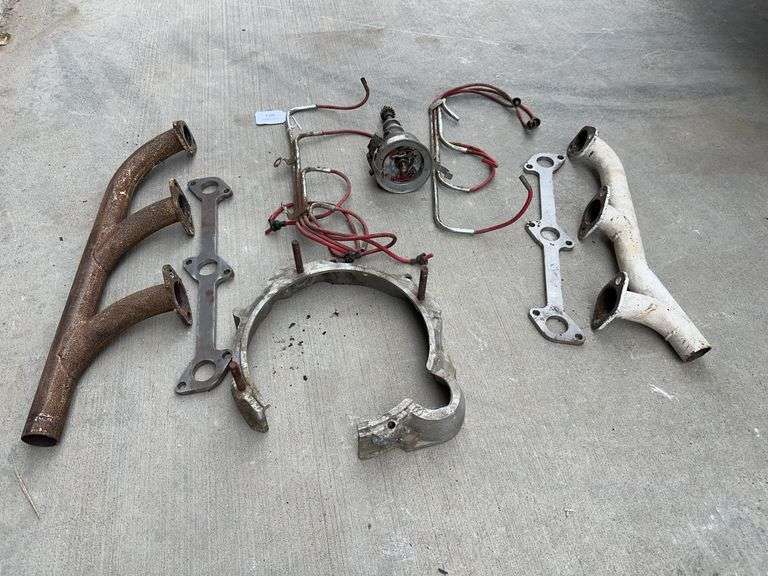 Assorted Auto Parts - Exhaust Manifolds, Distributor, and More image