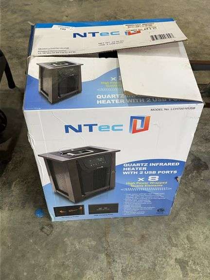 Ntec Quartz Infrared Heater w/ USB Ports & Box of Shop Supplies image