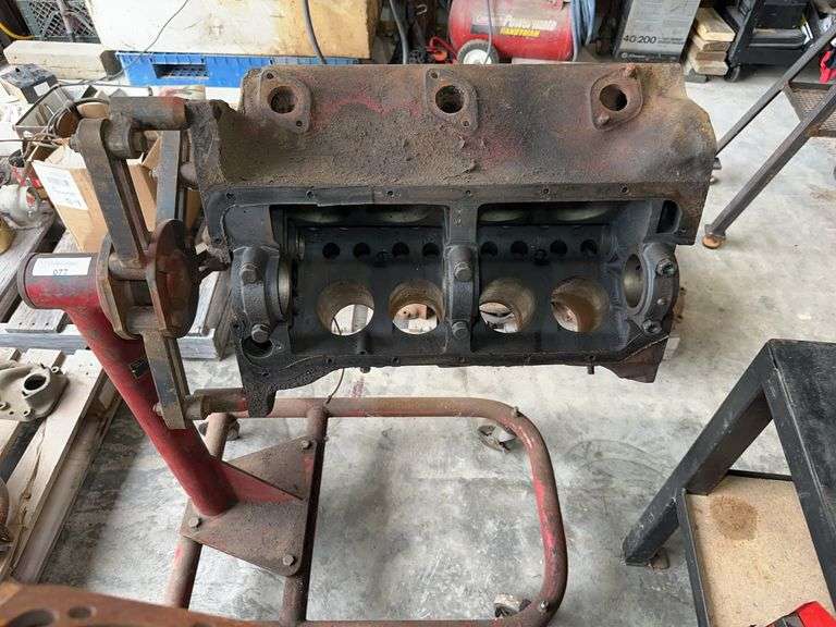 Engine Block - Ford Flathead V-8 w/stand image