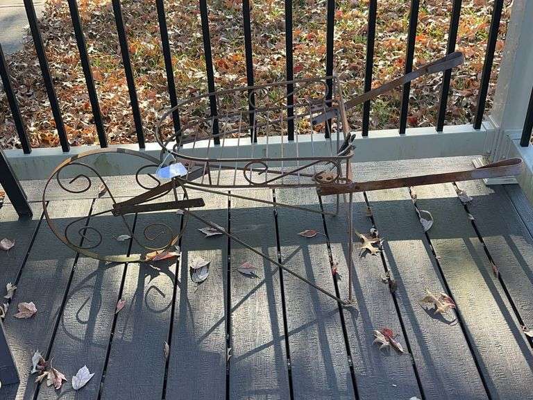 Decorative Metal Wheelbarrow Garden Plant Stand image