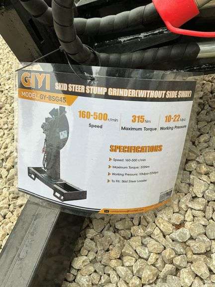 Skid steer stump grinder without side sway image