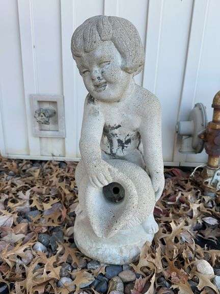 Concrete Cherub Garden Statue image