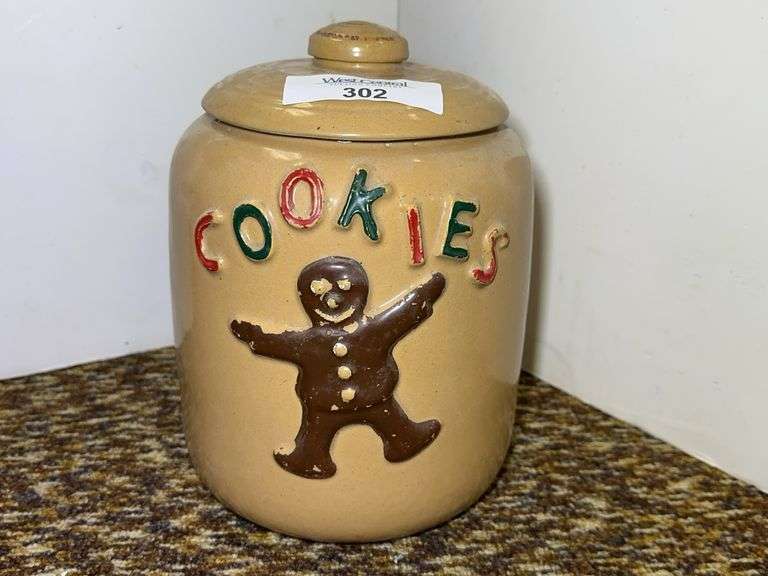 Cookie Jar with Gingerbread Man and Girl Figures image