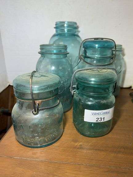 Collection of Ball and Atlas Blue Mason Jars image