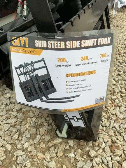 Mini skid steer side shift fork image