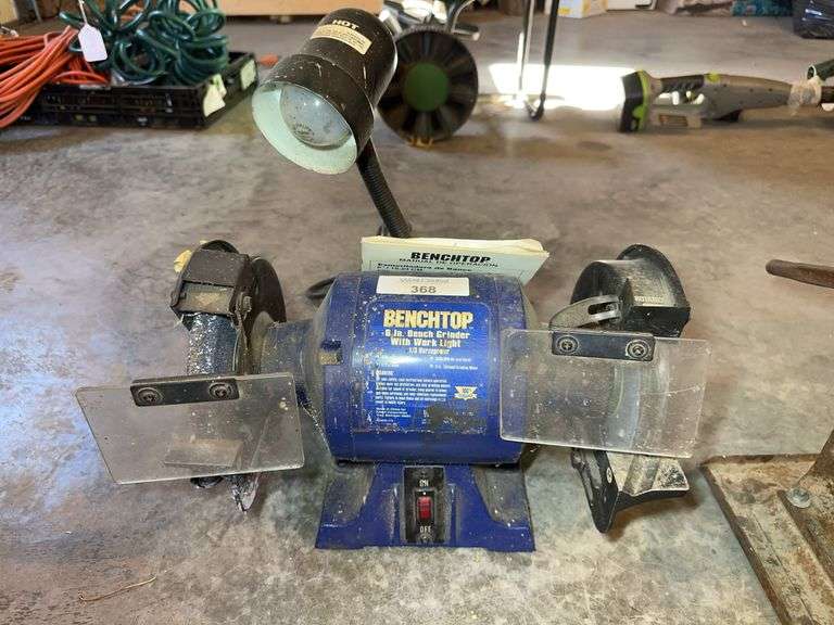 Benchtop 6-Inch Bench Grinder with Work Light image