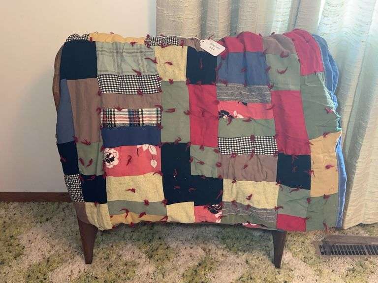 Wooden Quilt Rack with Quilt image