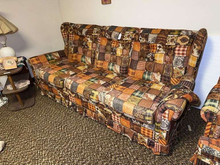 Patchwork Pattern Sleeper/Sofa, 78"x35"x38" image