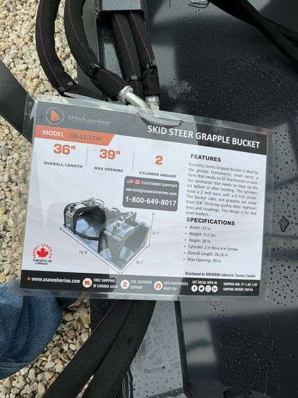 GV-11-7 2WSkid steer, grapple bucket image