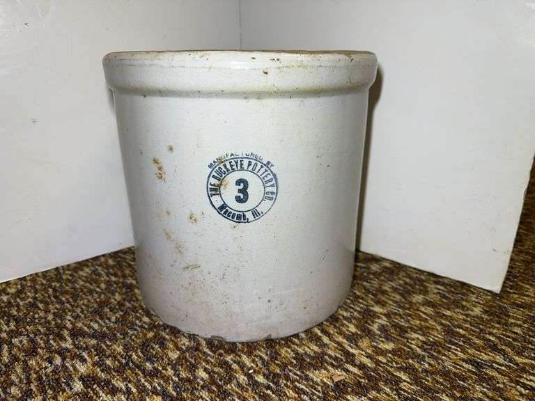 3 Gallon Buckeye Pottery Co. Crock, Macomb, IL image