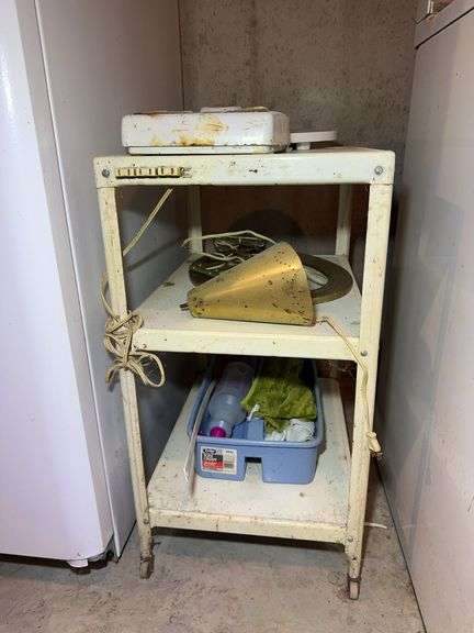 Metal Rolling Cart with Assorted Items image