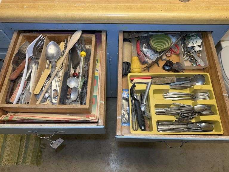 Cabinet with Cutlery and Assorted Items image