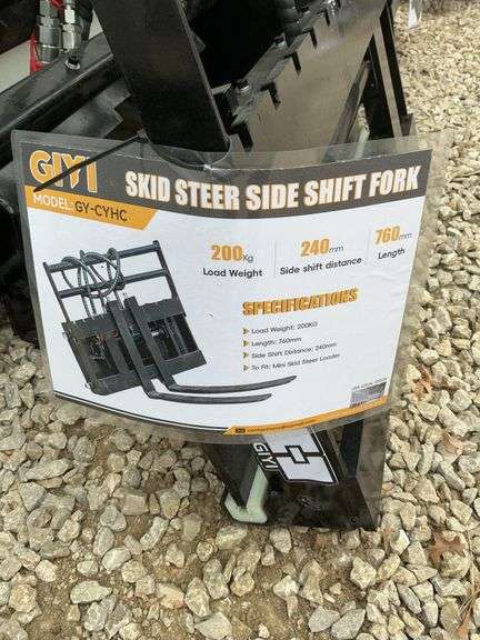 Mini skid steer side shift fork image