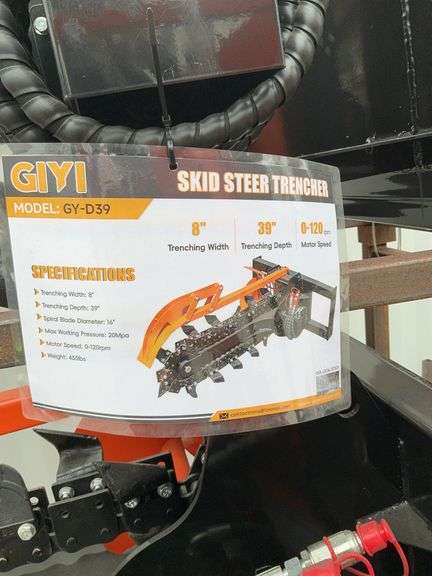 Skid steer trencher  Lots 1063 through 1068 are identical image