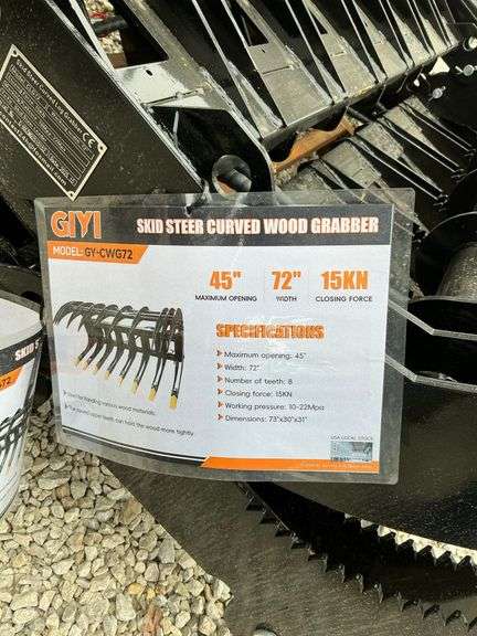 Skid steer curved log grabber  Lots 1081 through 1083 are identical image