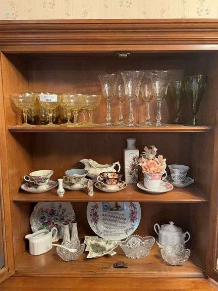 Elegant Assortment of Decorative Glassware, Teacups, and Porcelain Dishes image