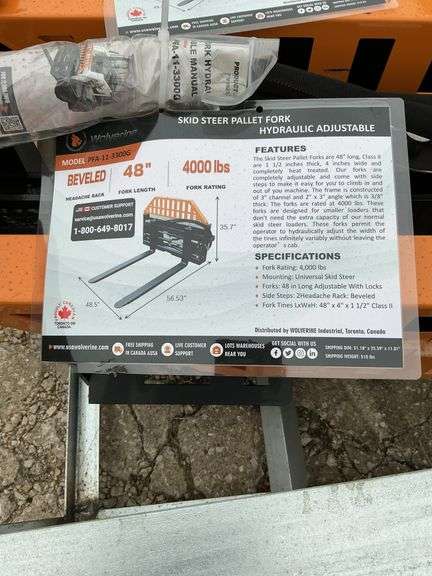 PFA-11-3 300G Skid steer pallet, fork image