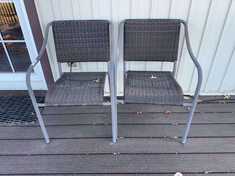 Pair of Outdoor Wicker Type Chairs image