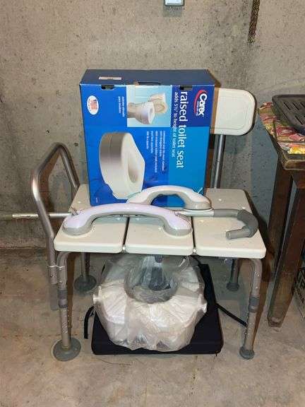 Carex Raised Toilet Seat with Shower Chair and Portable Toilet - Lot 182 image