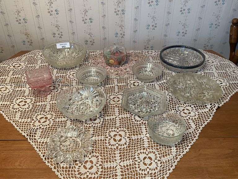 Assorted Pressed Glass Bowls and Dishes image