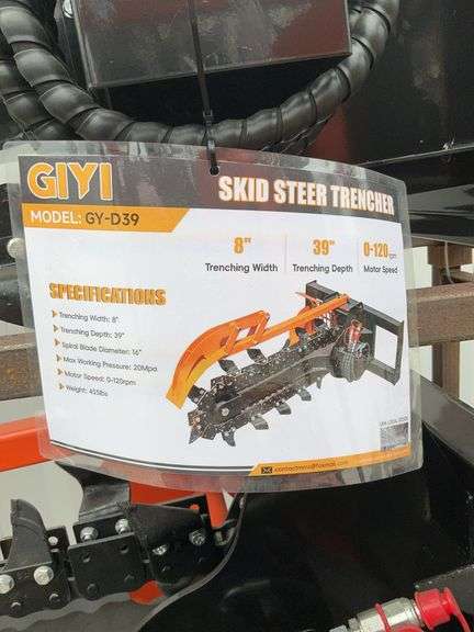 Skid steer trencher  Lots 1063 through 1068 are identical image