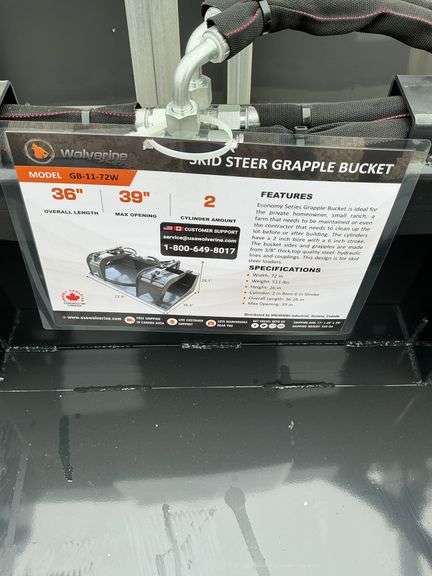 GB-11-72W Skid steer, grapple bucket image