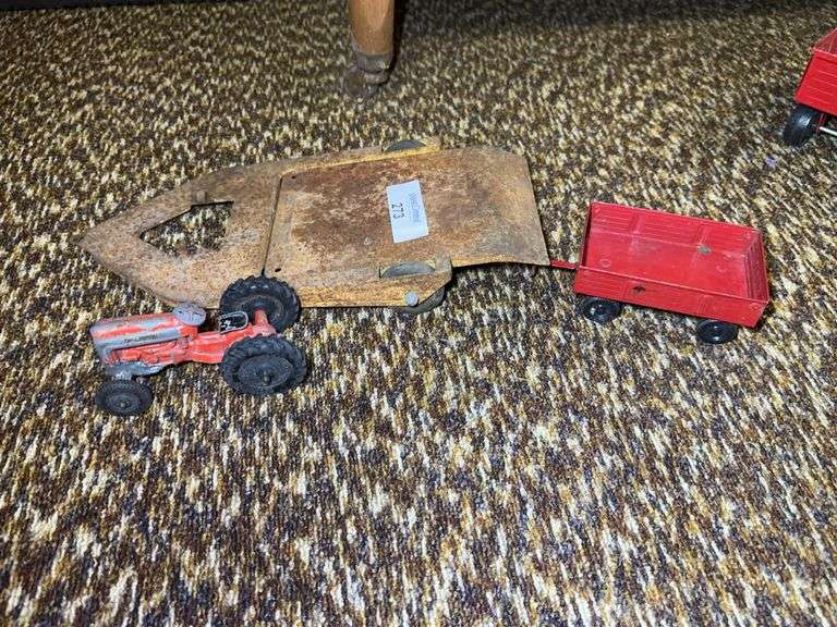 Toy Tractor and Tonka Equipment Trailer, Farm wagon image