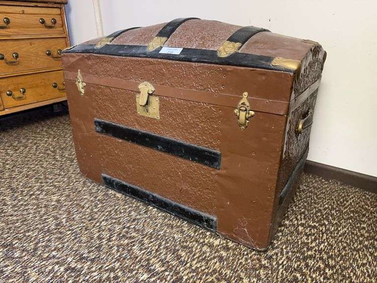 Decorative Dome Top Trunk with Interior Floral Lining image