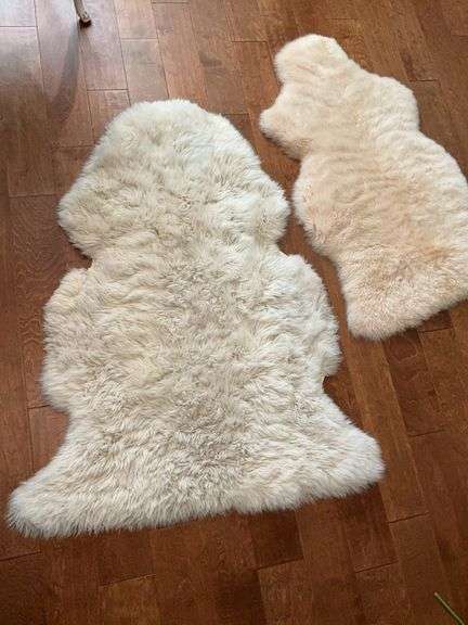 Two Decorative Sheepskin Rugs image