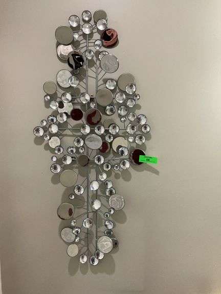 Metal Wall Art with Mirror and Jewel Accents image