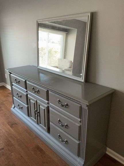 Painted Dresser and Mirror image