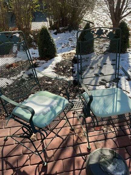 Set of Four Outdoor Metal Patio Chairs image