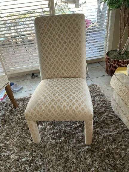 Light Gold Diamond Pattern Occasional Chair image