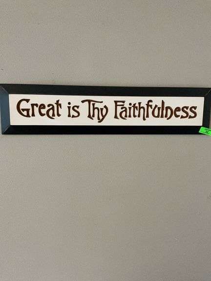 Great is Thy Faithfulness Wood Sign, 33 inches image
