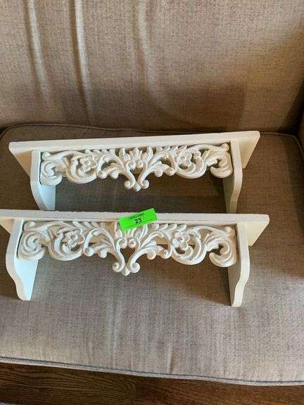 Pair of Decorative Wall Shelves with Ornate Design image