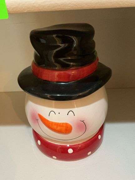 Mixed Decorative Household Items Including Vases and Snowman Jar image