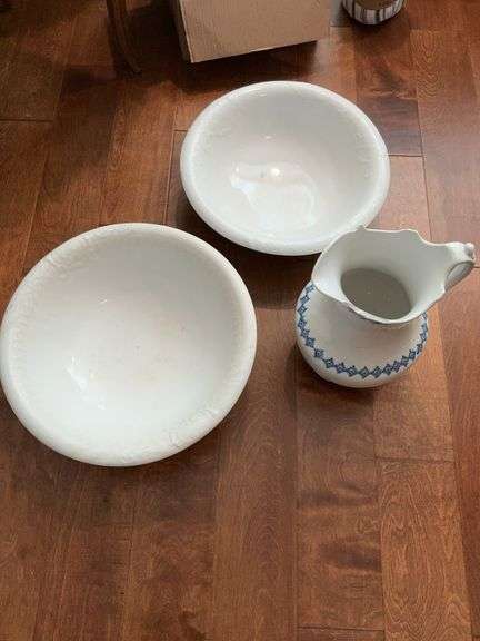 Vintage Pitcher and Wash Bowls Set image