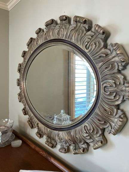 Ornate Round Wall Mirror image