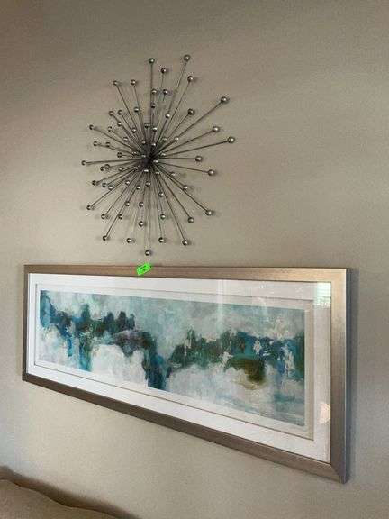 Framed 'Edith Phelps' Abstract Print & Metal Burst Wall Decoration image