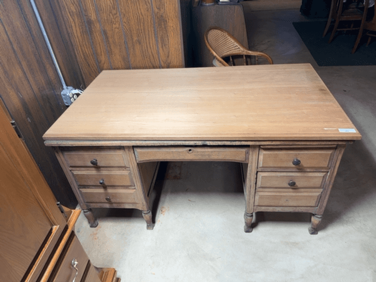 Wood Writing Desk with Drawers