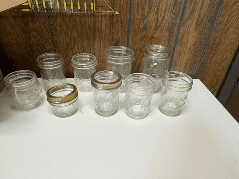 Lot of Clear Glass Mason Jars